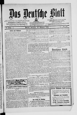 Das deutsche Blatt vom 30.10.1904