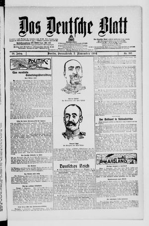 Das deutsche Blatt vom 05.11.1904