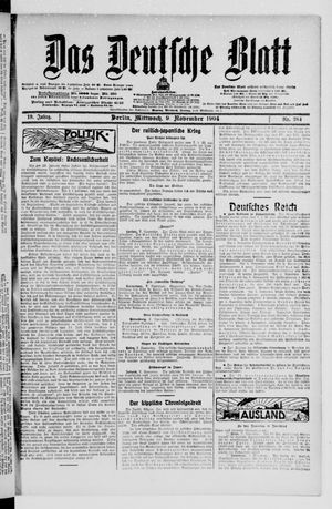 Das deutsche Blatt vom 09.11.1904