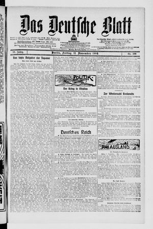 Das deutsche Blatt vom 11.11.1904