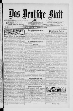 Das deutsche Blatt vom 13.11.1904