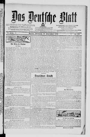 Das deutsche Blatt vom 16.11.1904