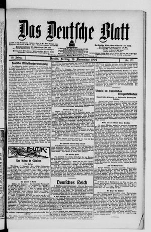 Das deutsche Blatt vom 18.11.1904
