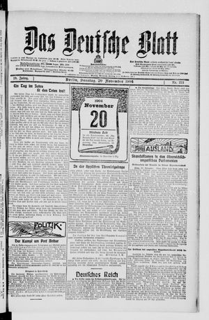 Das deutsche Blatt vom 20.11.1904
