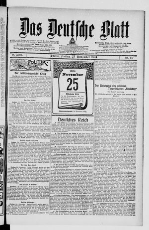 Das deutsche Blatt vom 25.11.1904