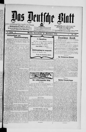 Das deutsche Blatt vom 26.11.1904