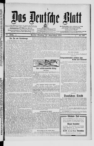 Das deutsche Blatt vom 29.11.1904