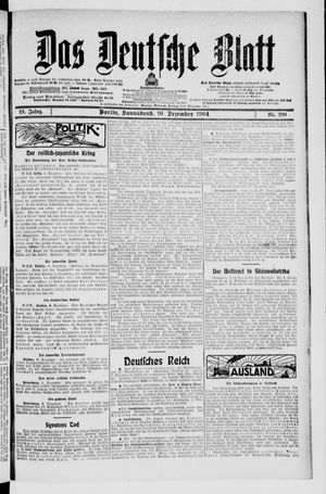 Das deutsche Blatt vom 10.12.1904