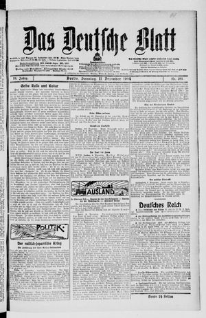 Das deutsche Blatt vom 11.12.1904