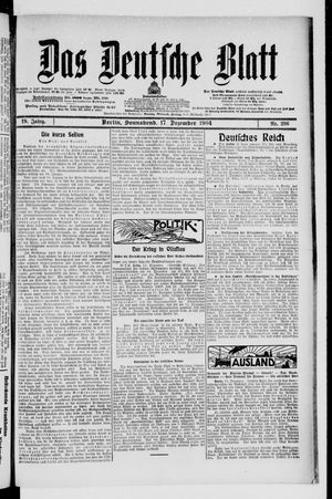 Das deutsche Blatt vom 17.12.1904