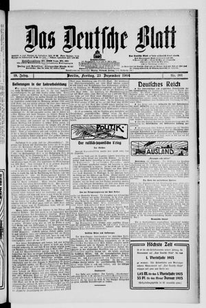 Das deutsche Blatt vom 23.12.1904