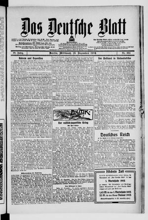 Das deutsche Blatt vom 28.12.1904