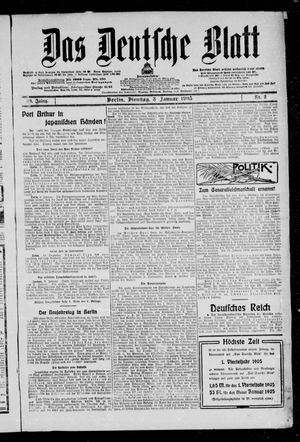Das deutsche Blatt vom 03.01.1905
