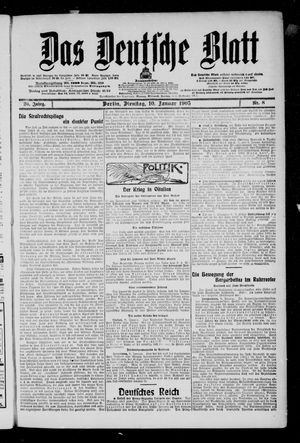 Das deutsche Blatt vom 10.01.1905