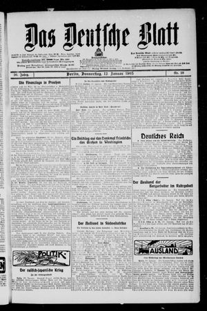 Das deutsche Blatt vom 12.01.1905