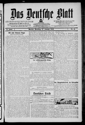 Das deutsche Blatt vom 17.01.1905