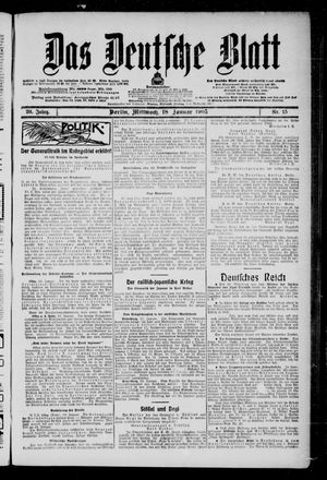 Das deutsche Blatt vom 18.01.1905