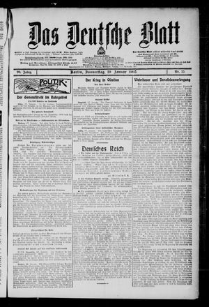 Das deutsche Blatt vom 19.01.1905