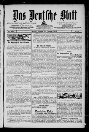 Das deutsche Blatt vom 20.01.1905