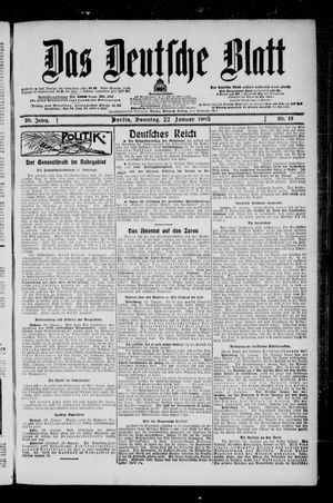 Das deutsche Blatt vom 22.01.1905