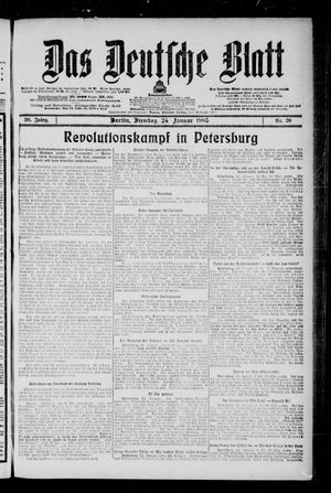 Das deutsche Blatt vom 24.01.1905