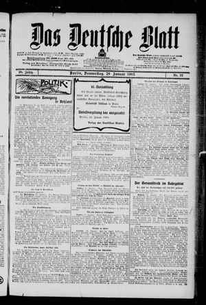 Das deutsche Blatt vom 26.01.1905