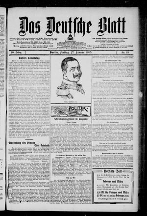 Das deutsche Blatt vom 27.01.1905