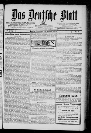 Das deutsche Blatt vom 29.01.1905