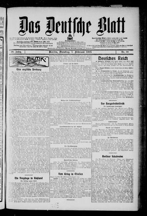 Das deutsche Blatt vom 07.02.1905