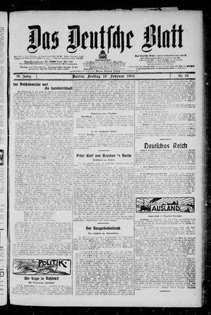Das deutsche Blatt vom 10.02.1905