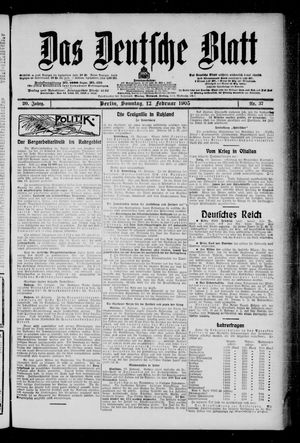 Das deutsche Blatt vom 12.02.1905