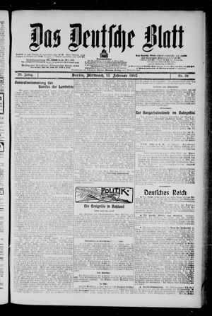 Das deutsche Blatt vom 15.02.1905