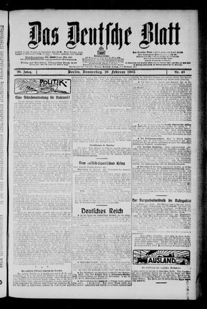 Das deutsche Blatt vom 16.02.1905