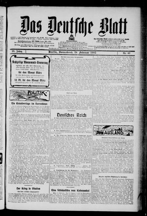 Das deutsche Blatt vom 18.02.1905