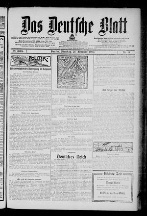 Das deutsche Blatt vom 21.02.1905