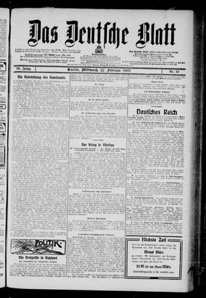 Das deutsche Blatt vom 22.02.1905