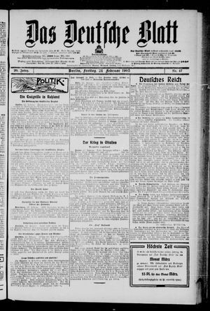 Das deutsche Blatt vom 24.02.1905