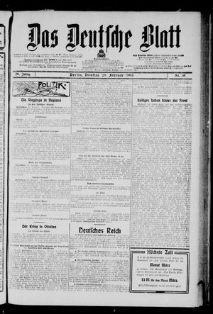 Das deutsche Blatt vom 28.02.1905