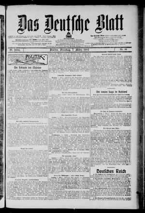 Das deutsche Blatt vom 07.03.1905