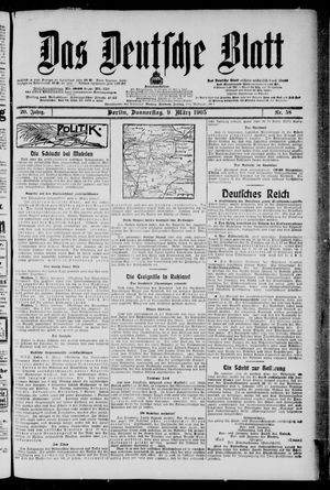 Das deutsche Blatt on Mar 9, 1905
