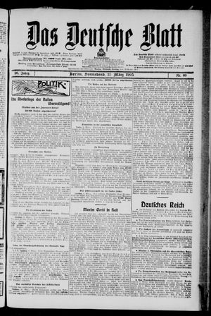 Das deutsche Blatt vom 11.03.1905