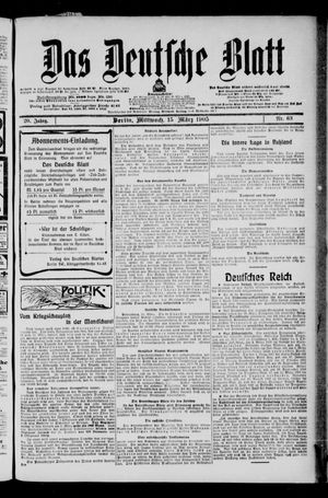 Das deutsche Blatt vom 15.03.1905