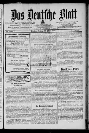 Das deutsche Blatt vom 17.03.1905