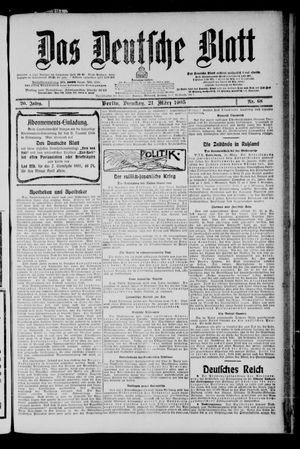 Das deutsche Blatt vom 21.03.1905