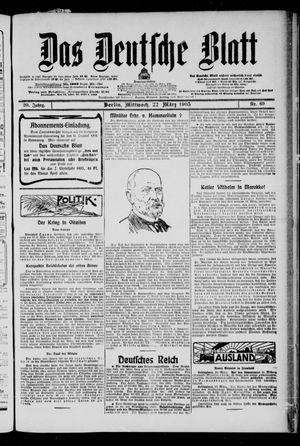 Das deutsche Blatt vom 22.03.1905