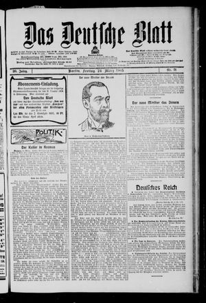 Das deutsche Blatt vom 24.03.1905