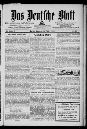 Das deutsche Blatt vom 26.03.1905