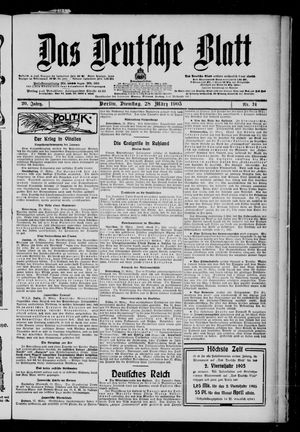 Das deutsche Blatt vom 28.03.1905