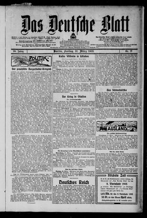 Das deutsche Blatt vom 31.03.1905