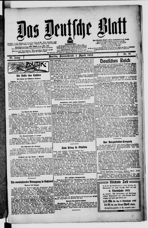 Das deutsche Blatt vom 01.04.1905